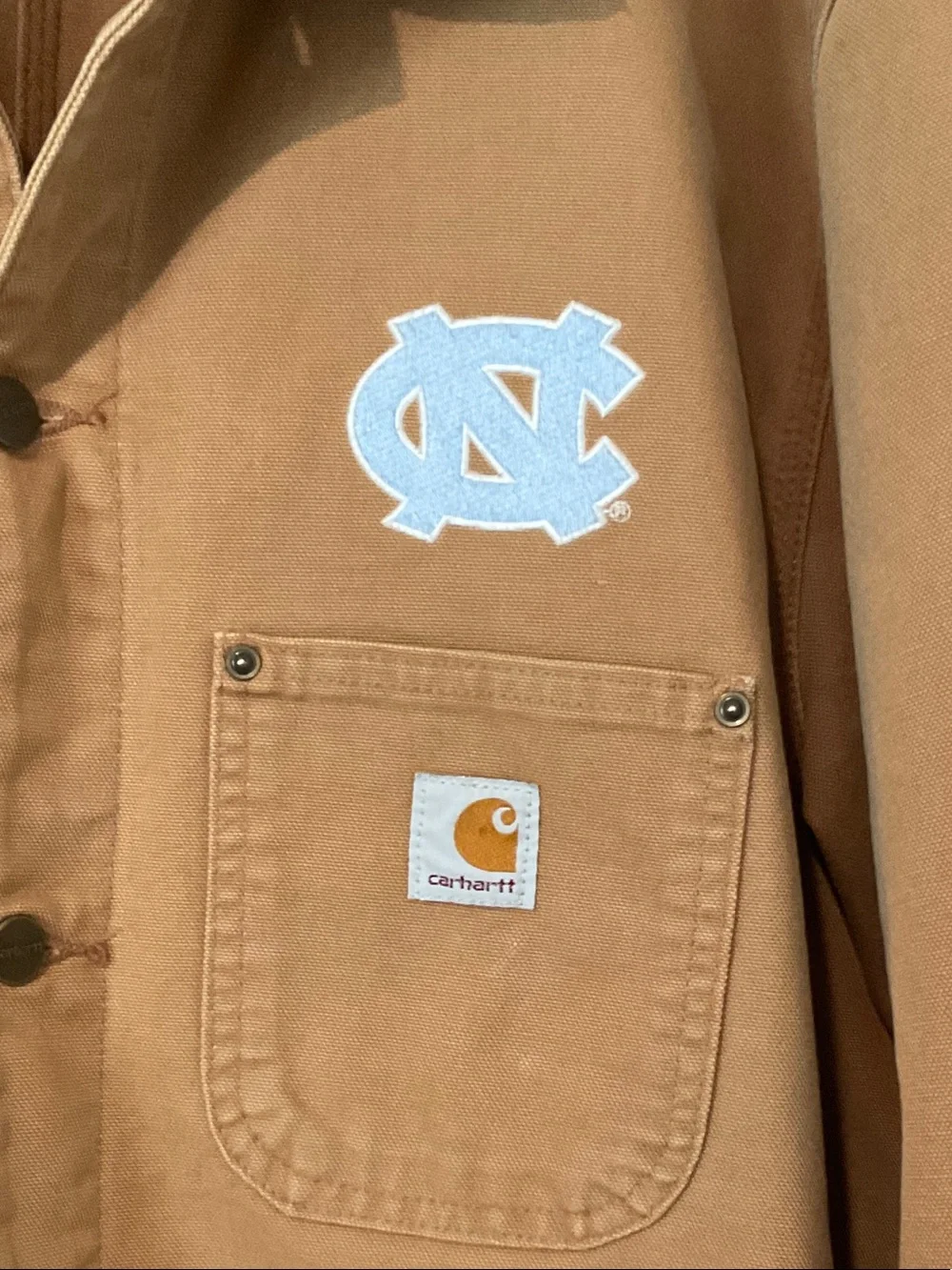 Carhartt Brown Canvas Work Jacket with UNC Logo - 2XL - Picture 2 of 5